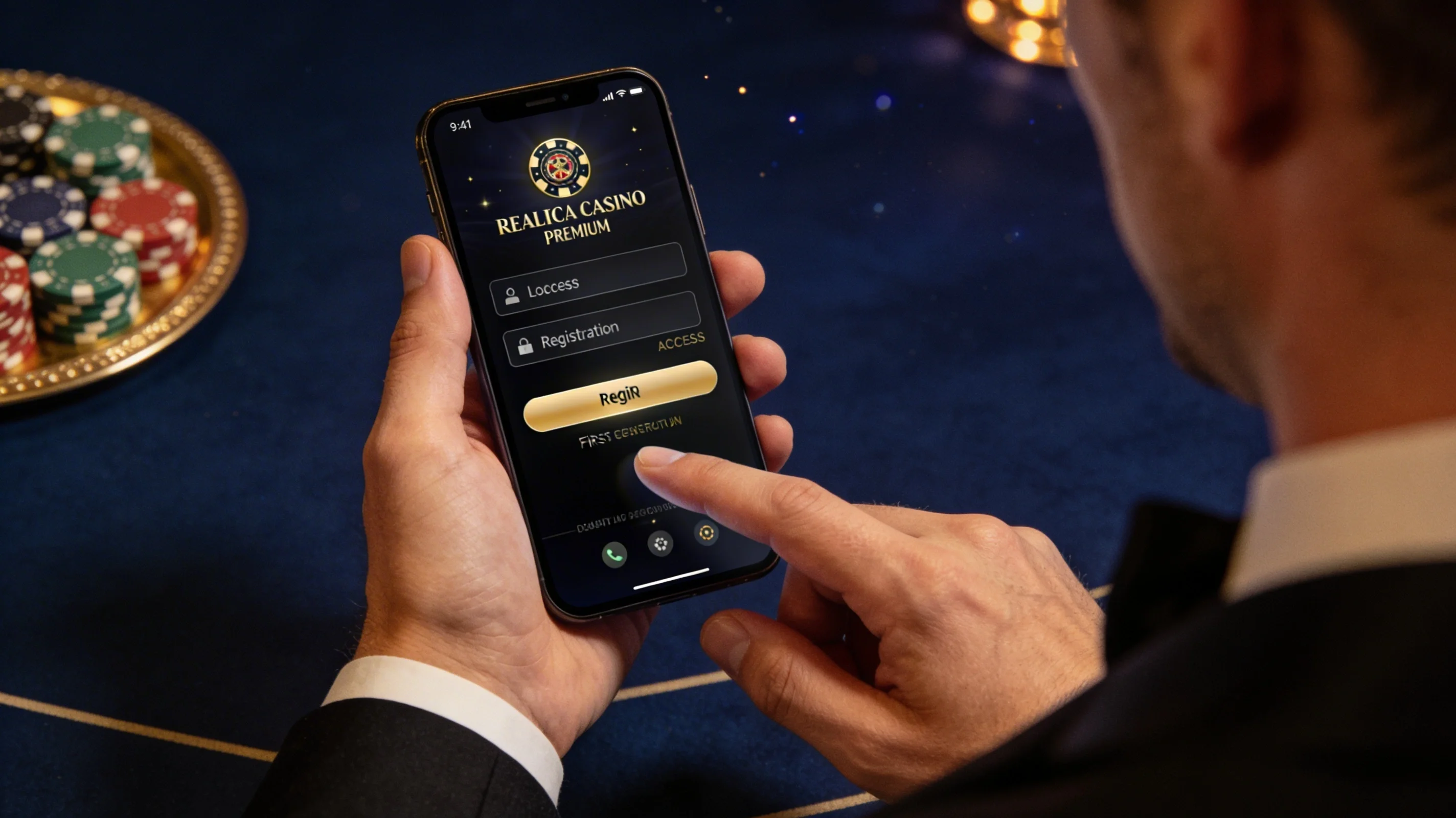 Utente che effettua login e registrazione da smartphone